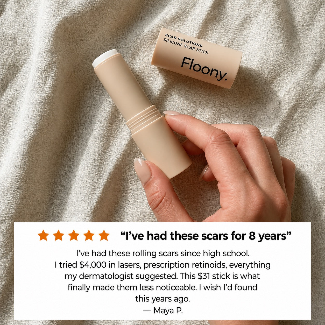 Customer review of the Floony silicone scar stick